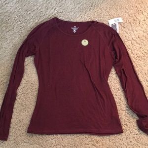 Long sleeve maroon 100% wool shirt